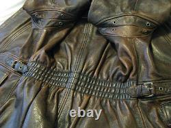 Harley Davidson Motorcycle Leather Jacket Brown factory Distressed Womens M