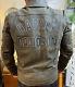 Harley Davidson Road Dust Brown Leather Jacket Men L Tall Distressed Billings