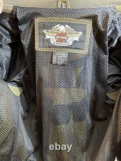 Harley Davidson ROAD DUST Brown Leather Jacket Men L Tall Distressed Billings