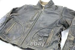 Harley davidson leather jacket vest 3XL Panhead distressed brown embossed bar