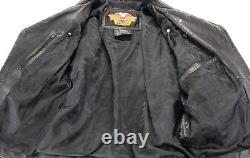 Harley davidson mens cycle champ jacket M brown leather distressed eagle studs