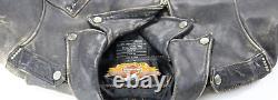 Harley davidson mens cycle champ jacket M brown leather distressed eagle studs