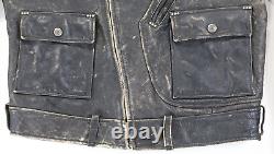 Harley davidson mens cycle champ jacket M brown leather distressed eagle studs