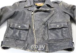 Harley davidson mens cycle champ jacket M brown leather distressed eagle studs