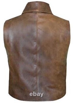 Hell on Wheels Cullen Bohannon Men's Distressed Brown Leather Vest