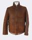 Hugo Boss'juice' Distressed Shearling Leather Jacket Large Eu50 Rrp £1150 Brown