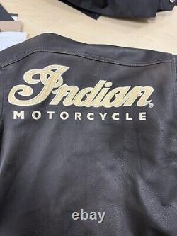 Indian Men's Brown Motorcycle Distressed Jacket Genuine rugged Leather Jacket