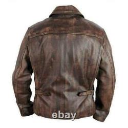 Indiana Jones Classic Ford Harrison Genuine Real Distressed Biker Leather Jacket