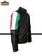 Italian Flag New Men Brown Cafe Racer Real Leather Distressed Biker Italy Jacket