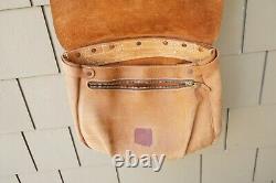 J Peterman Company'Counterfeit Mailbag' $298 Leather Messenger Bag Distressed
