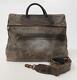 Jas M. B. Distressed Crackle Brown Black Leather Removable Messenger Strap Bag