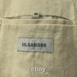 JIL SANDER Size 40 Tan Distressed Leather Drawstring Jacket