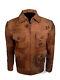 Jason Statham Expendables 2 Distressed Brown Mens Leather Jacket