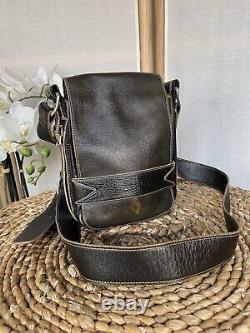 Jean Paul Gaultier Maroquinerie distressed leather messenger shoulder bag