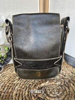 Jean Paul Gaultier Maroquinerie distressed leather messenger shoulder bag