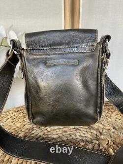 Jean Paul Gaultier Maroquinerie distressed leather messenger shoulder bag