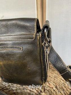 Jean Paul Gaultier Maroquinerie distressed leather messenger shoulder bag