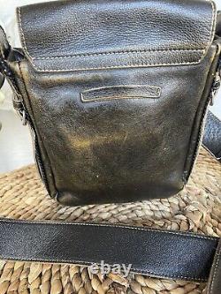 Jean Paul Gaultier Maroquinerie distressed leather messenger shoulder bag