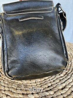 Jean Paul Gaultier Maroquinerie distressed leather messenger shoulder bag