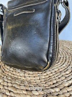 Jean Paul Gaultier Maroquinerie distressed leather messenger shoulder bag