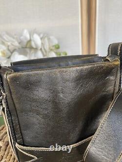 Jean Paul Gaultier Maroquinerie distressed leather messenger shoulder bag