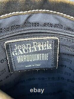 Jean Paul Gaultier Maroquinerie distressed leather messenger shoulder bag