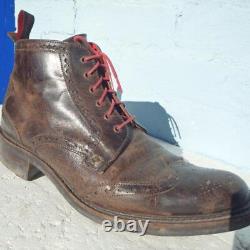 Jeffery West Leather Boots UK 10 Mens Pre-loved Distressed Hannibal Brown Boots