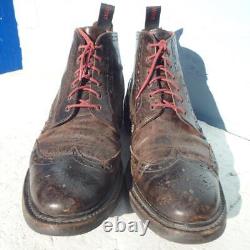 Jeffery West Leather Boots UK 10 Mens Pre-loved Distressed Hannibal Brown Boots