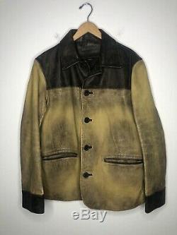 John Varvatos Collection 50 Distressed Brown Leather Jacket Cowboy Ranch Coat