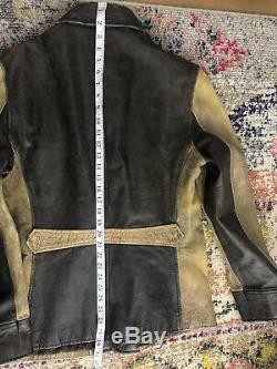 John Varvatos Collection 50 Distressed Brown Leather Jacket Cowboy Ranch Coat