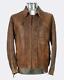 Just Cavalli Distressed Leather Jacket Medium Eu50 Rrp £795 Brown