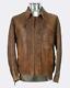 Just Cavalli Distressed Leather Jacket Medium Eu50 Rrp £795 Brown