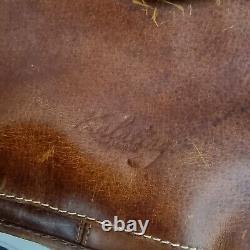 Kalating London Downy Birch Distressed Brown Leather Satchel Briefcase