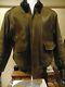 Ll Bean A-2 Flying Tiger Brown Distressed Goatskin Leather Lined Jacket Medium