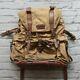 Ll Bean Leather Backpack Day Pack Canvas Vtg Distressed