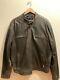 Lucky Brand Leather Jacket Bonneville Distressed Brown Size Xxl Slim Fit
