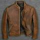 Leather Jacket Men's Brown Retro Biker Motorcycle Distressed Handmade