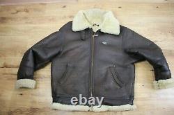 Leonardo Men's Leather Sheepskin Shearling(Bomber Aviator B3 Flight Style)Jacket