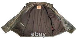 Levi's Leather Jacket Vintage Red Label Distressed Brown Men's Sz XL Bomber