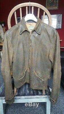 Levis Vintage Clothing 1930s Distressed Leather Jacket. Skyfall/Johnny Depp