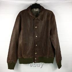 Levis Vintage Clothing Leather Jacket Mens XL Brown Green Distressed NWT $1,200