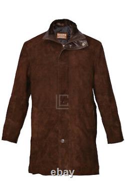 Longmire Sheriff Walt-robert Taylor Suede Black Brown Leather Coat Jacket