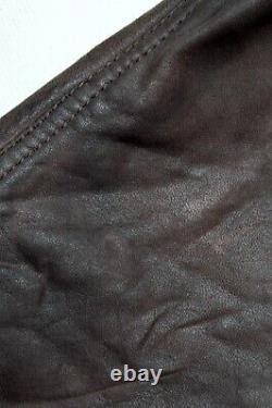Lucky Brand Handcrafted Lamb Leather Distressed Shirt Jacket Dark Brown SIERRA L