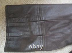 M&s Blue Harbour Dark Brown Distressed Look Leather Coat Jacket M Rrp £399