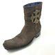 Mark Nason Men's Us 9 Brown Suede Distressed Zip Up Ankle Boots Made In Italy