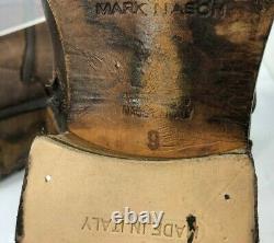 MARK NASON Men's US 9 Brown Suede Distressed Zip Up Ankle Boots Made in Italy