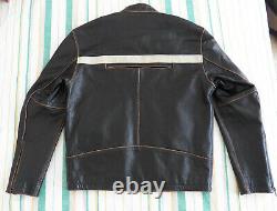MENS River Road Hoodlum Cafe Racer JACKET Size 40 50 M Brown Leather Motorcycle