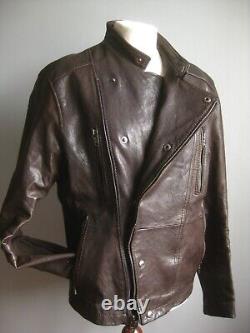 MILITARY BOMBER LEATHER JACKET 38 40 aviator flying ANDREW MARC NY distressed