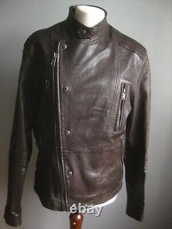 MILITARY BOMBER LEATHER JACKET 38 40 aviator flying ANDREW MARC NY distressed