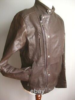 MILITARY BOMBER LEATHER JACKET 38 40 aviator flying ANDREW MARC NY distressed